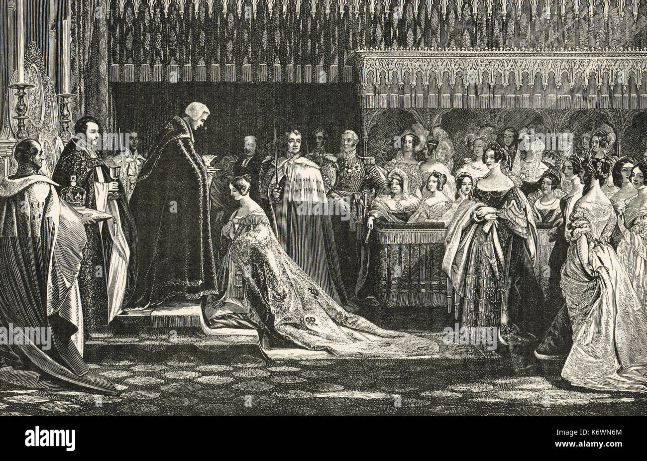Krönung von Königin Victoria, 28. Juni 1838, Victoria empfangen das Sakrament Stockfoto