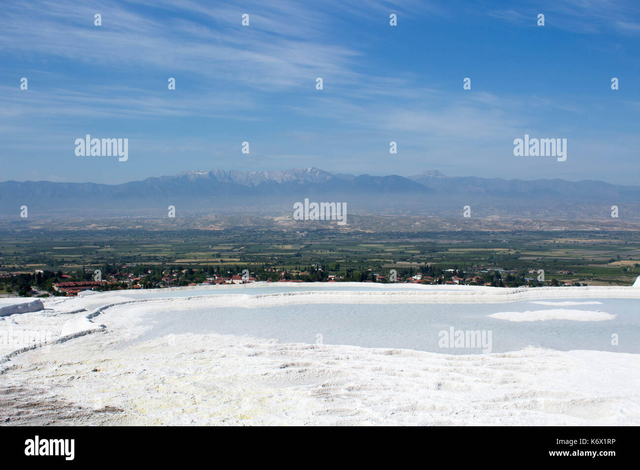 Pammukale über ein Ca-Pool Stockfoto