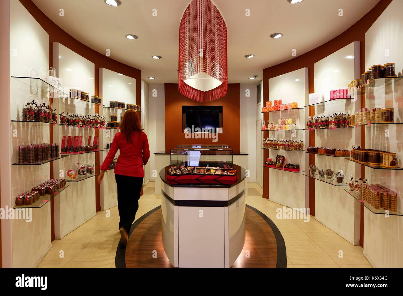 Frankreich, Gironde, Bordeaux, als Weltkulturerbe der UNESCO, Triangle d'Or, Place Des Grands Hommes, La Chocolaterie de Bordeaux David Capy Stockfoto