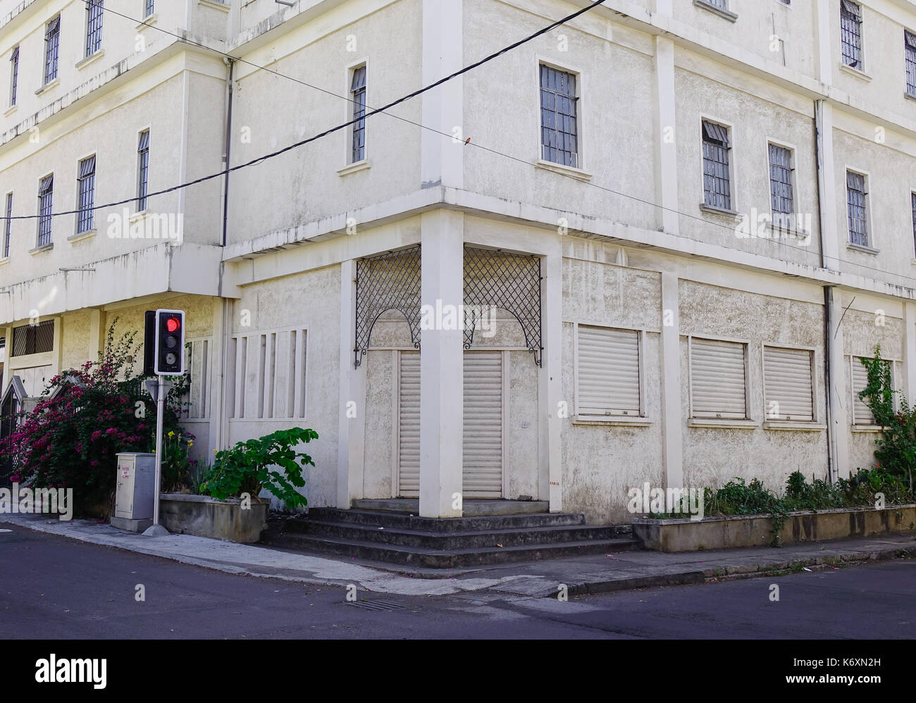 Alte Gebäude in Port Louis, der Hauptstadt von Mauritius. Port Louis ist die Hauptstadt der Insel. Stockfoto