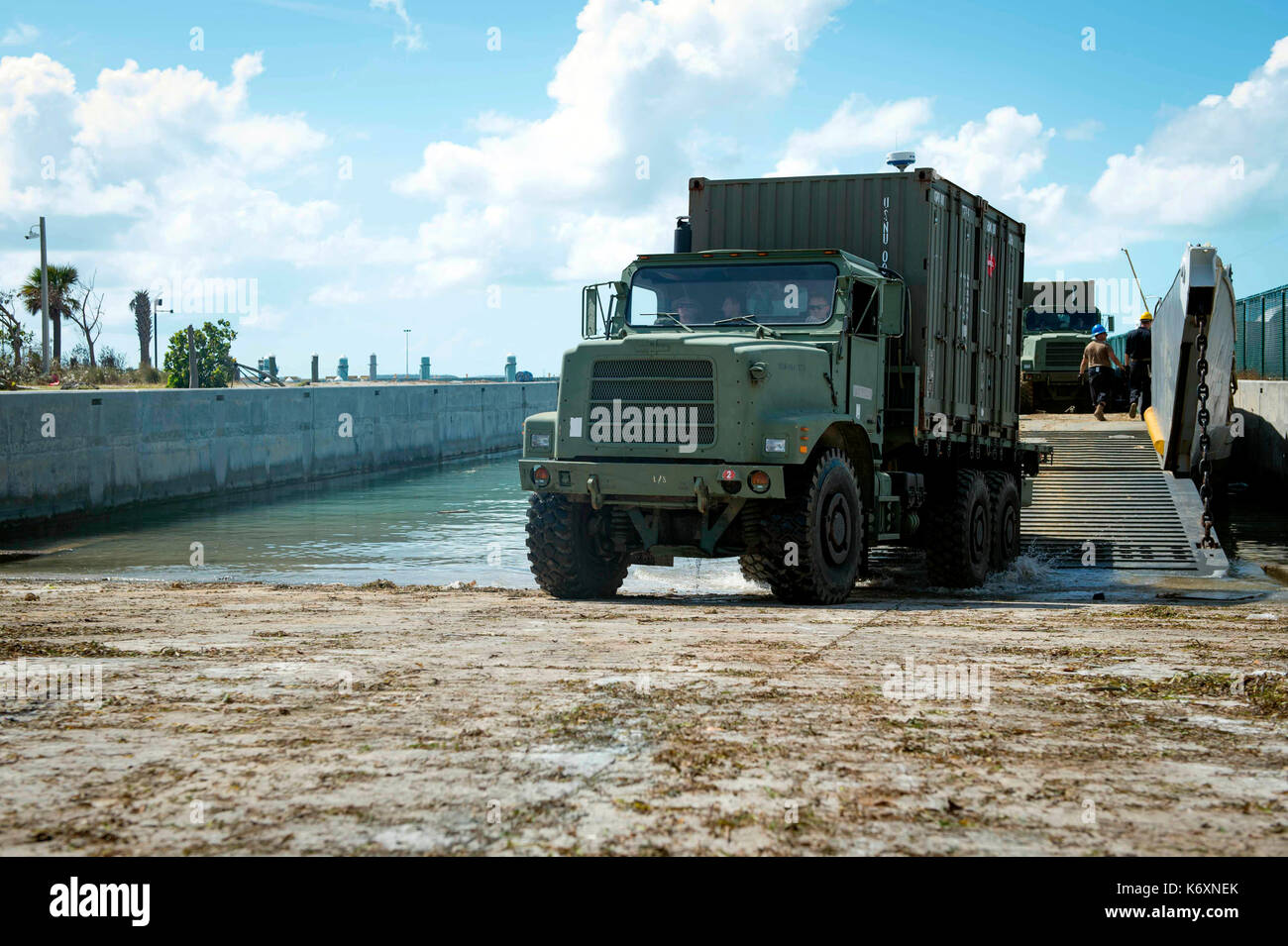 Militär-LKW Stockfoto