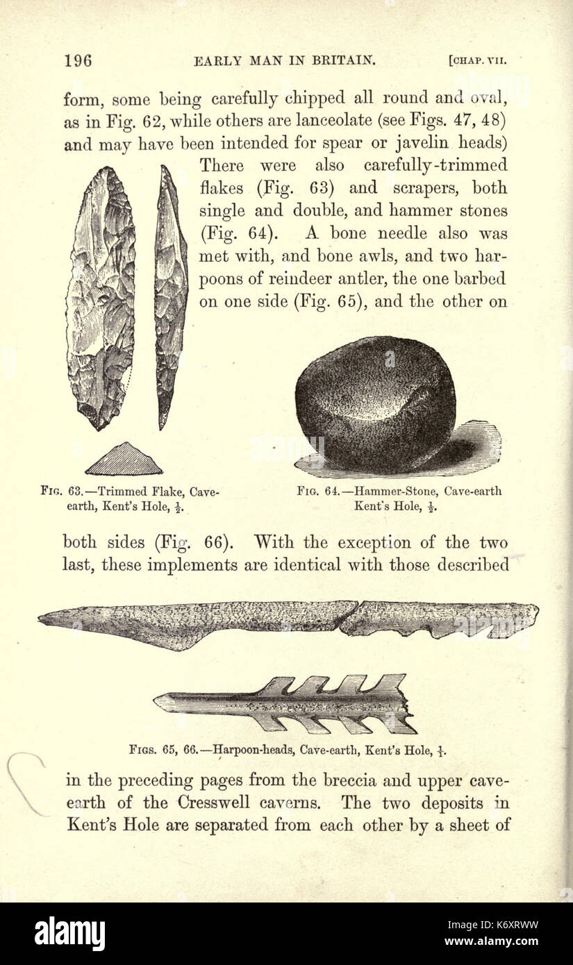 Die frühen Menschen in Großbritannien und seinen Platz im Tertiär (Seite 196) BHL 22228332 Stockfoto