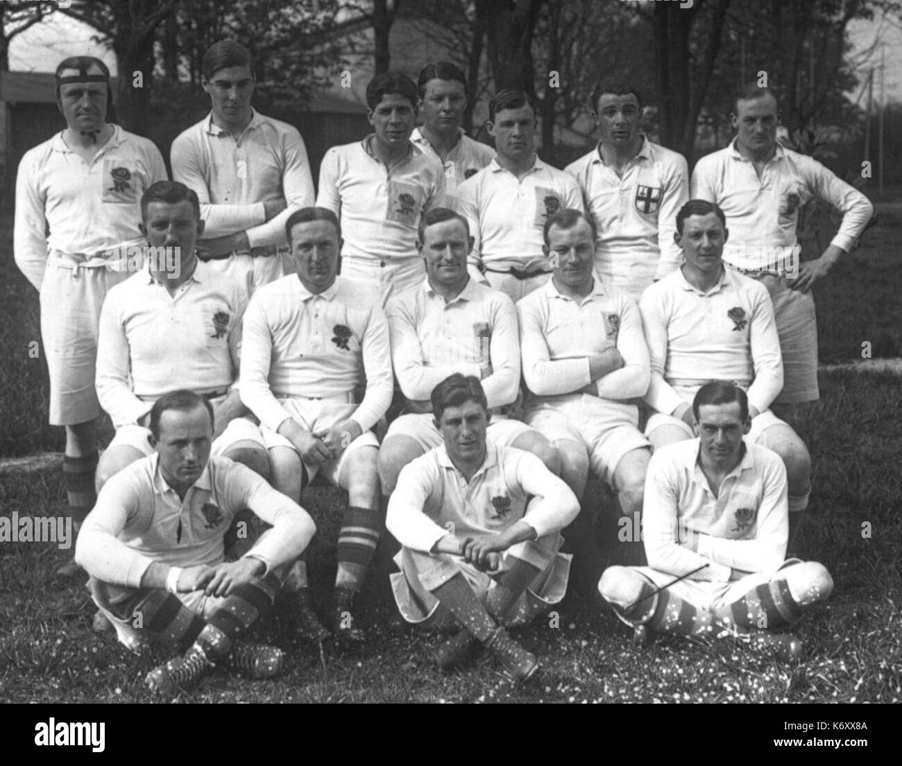 England XV/Frankreich 1914 Stockfoto