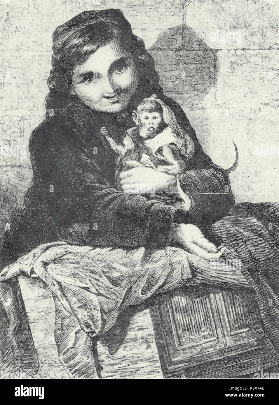 Elizabeth Heaphy Murray, zwei kleine Affen Stockfoto