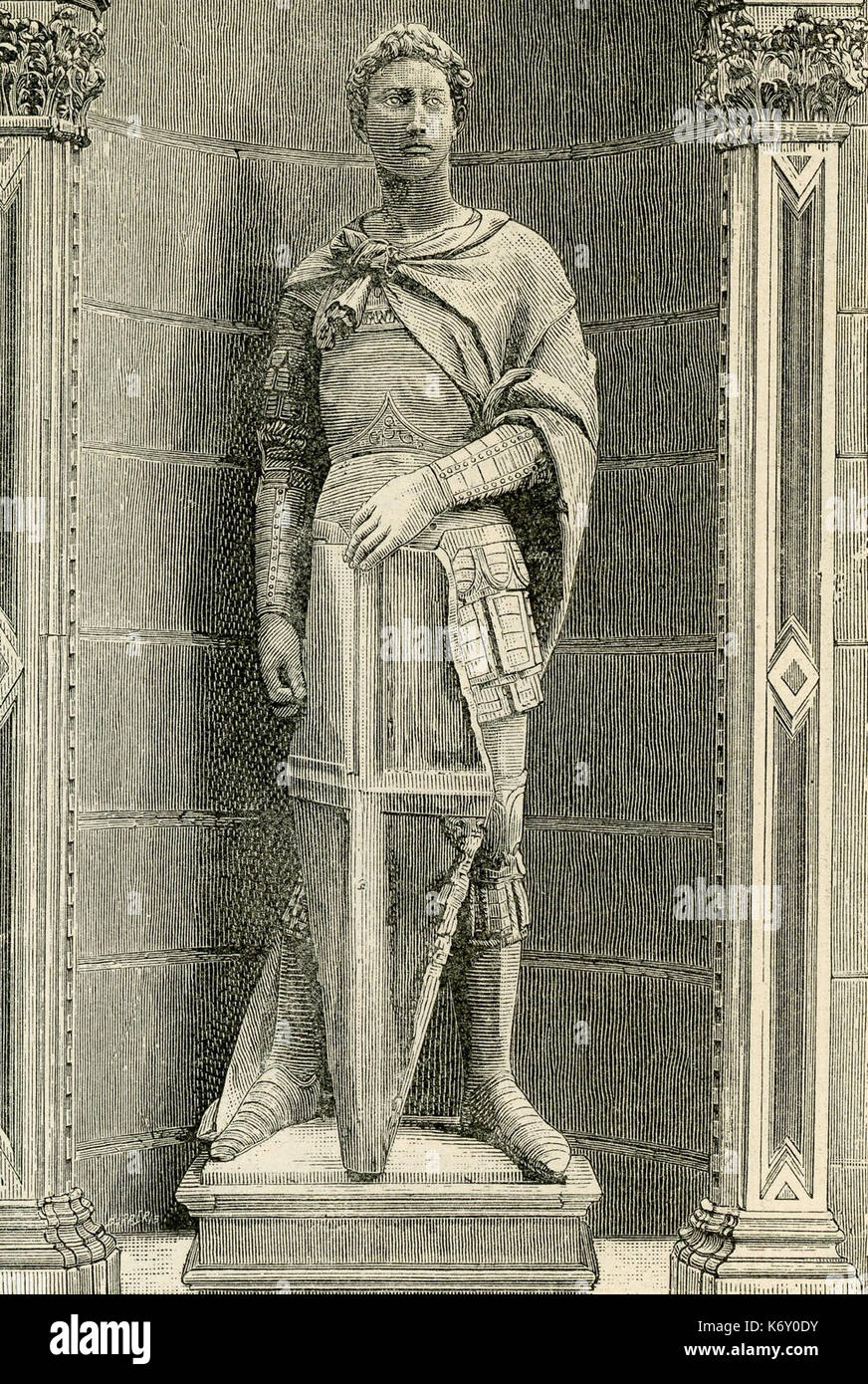 Firenze Statua di San Giorgio in oder San Michele Stockfoto