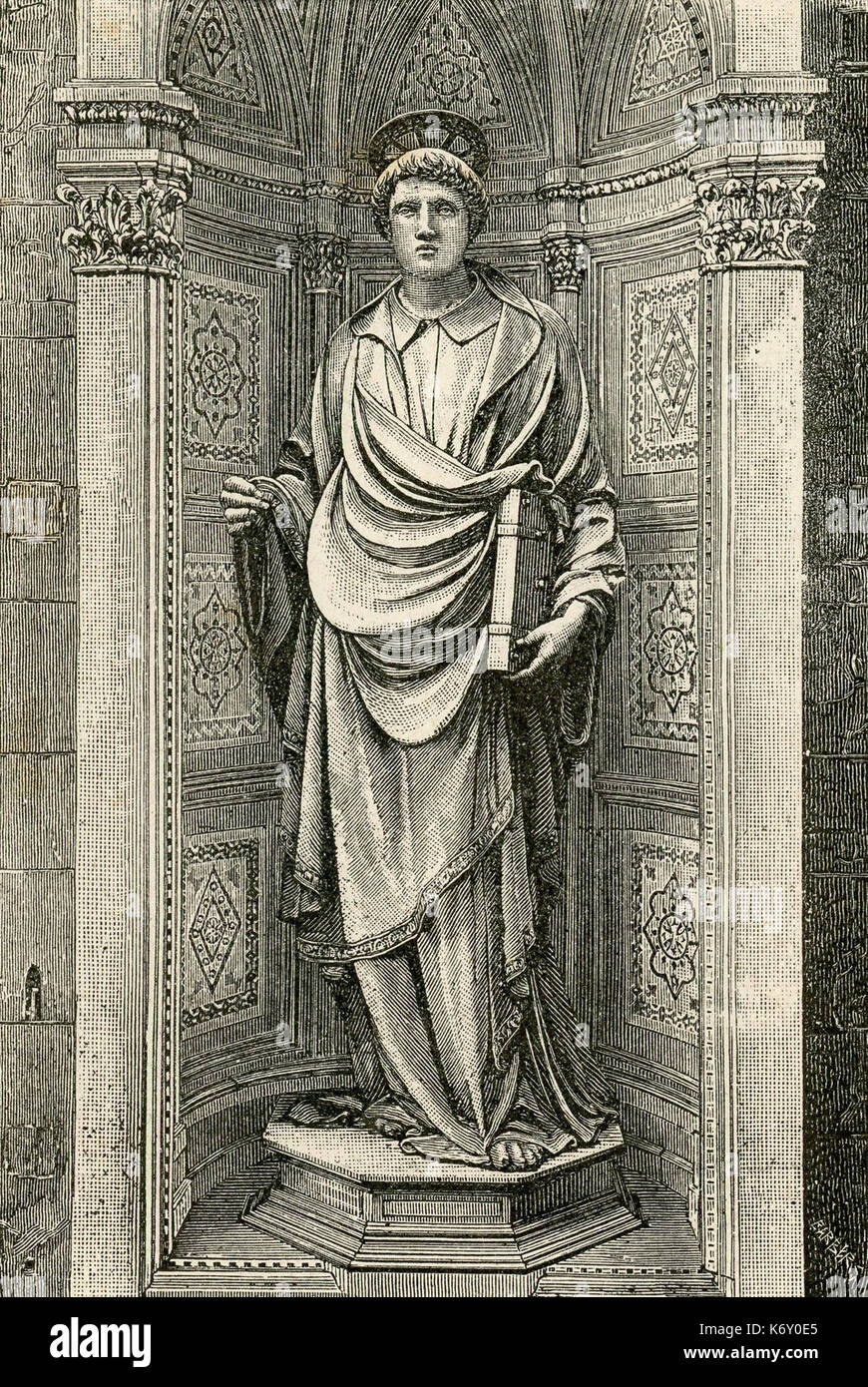 Firenze Statua di Santo Stefano in oder San Michele Stockfoto