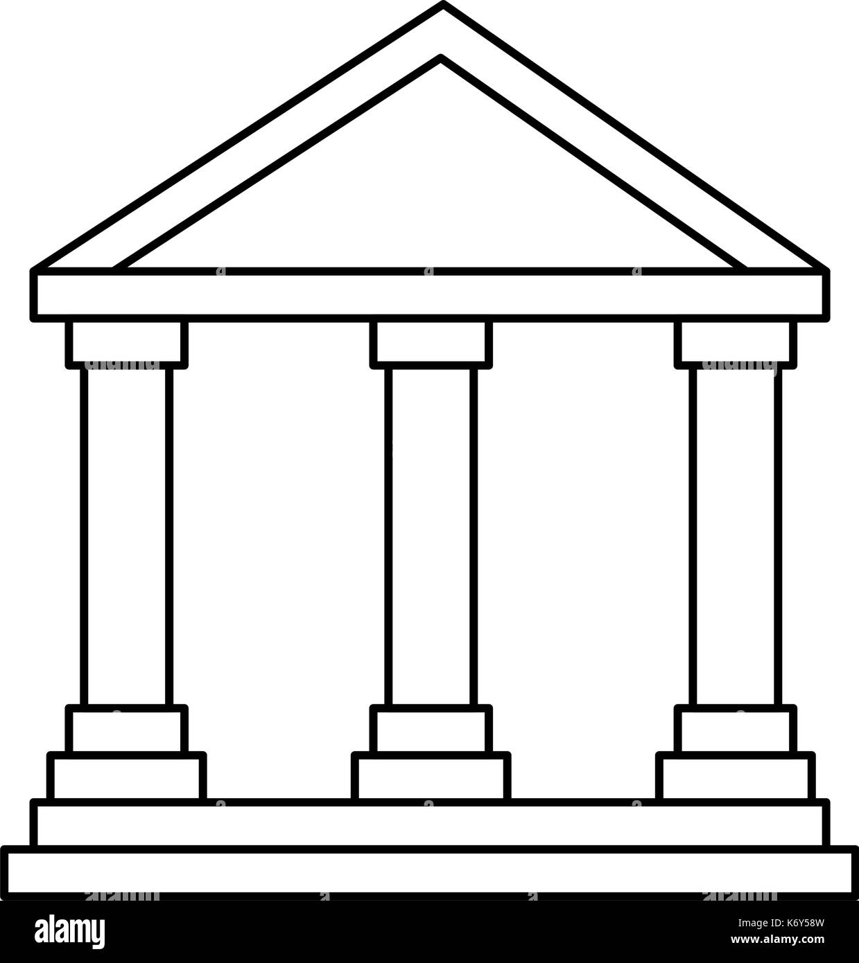 Gebäude mit Säulen Symbol Vektor illustration Design Stock Vektor
