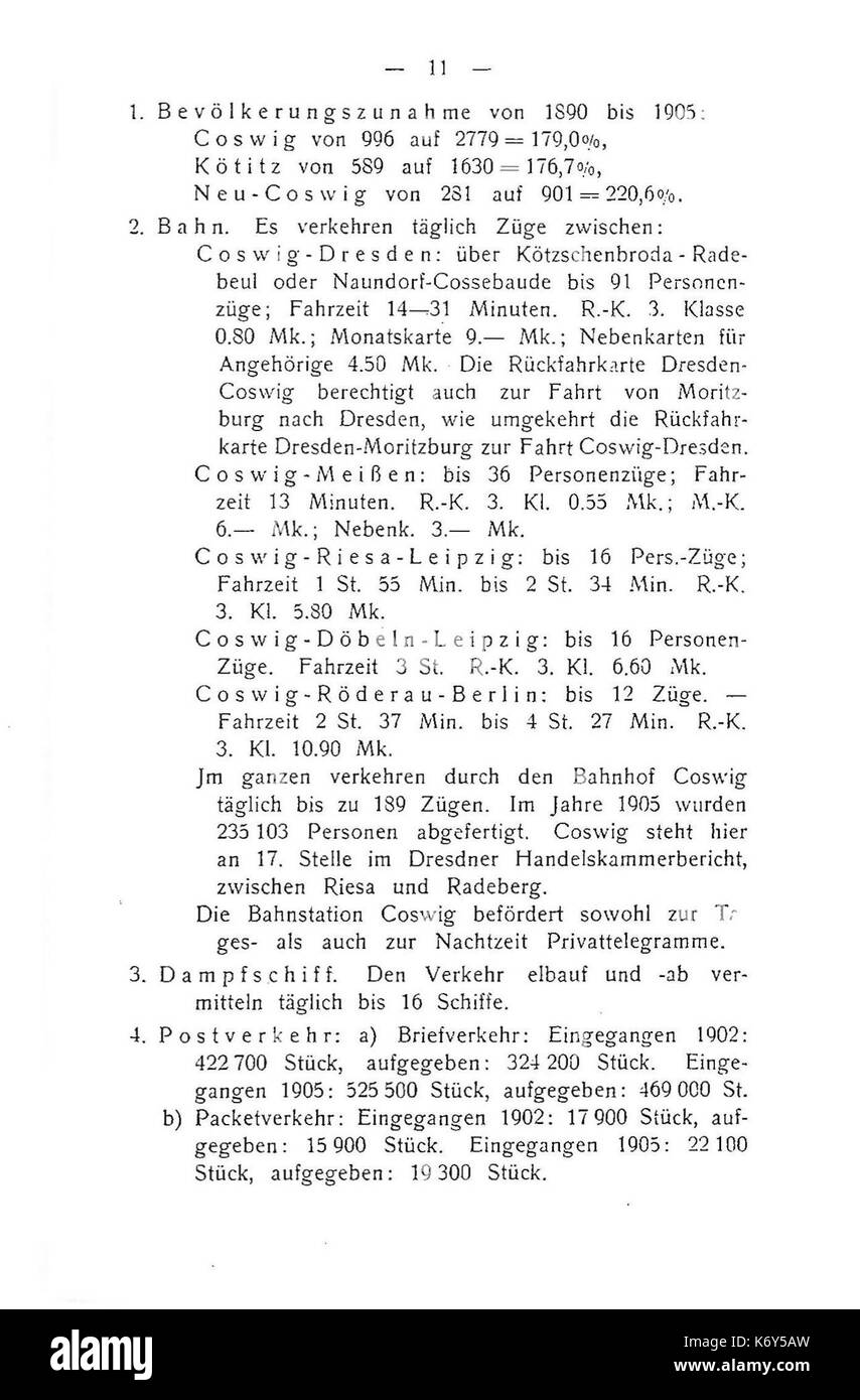 Führer durch Coswig / Reutte 11. Stockfoto