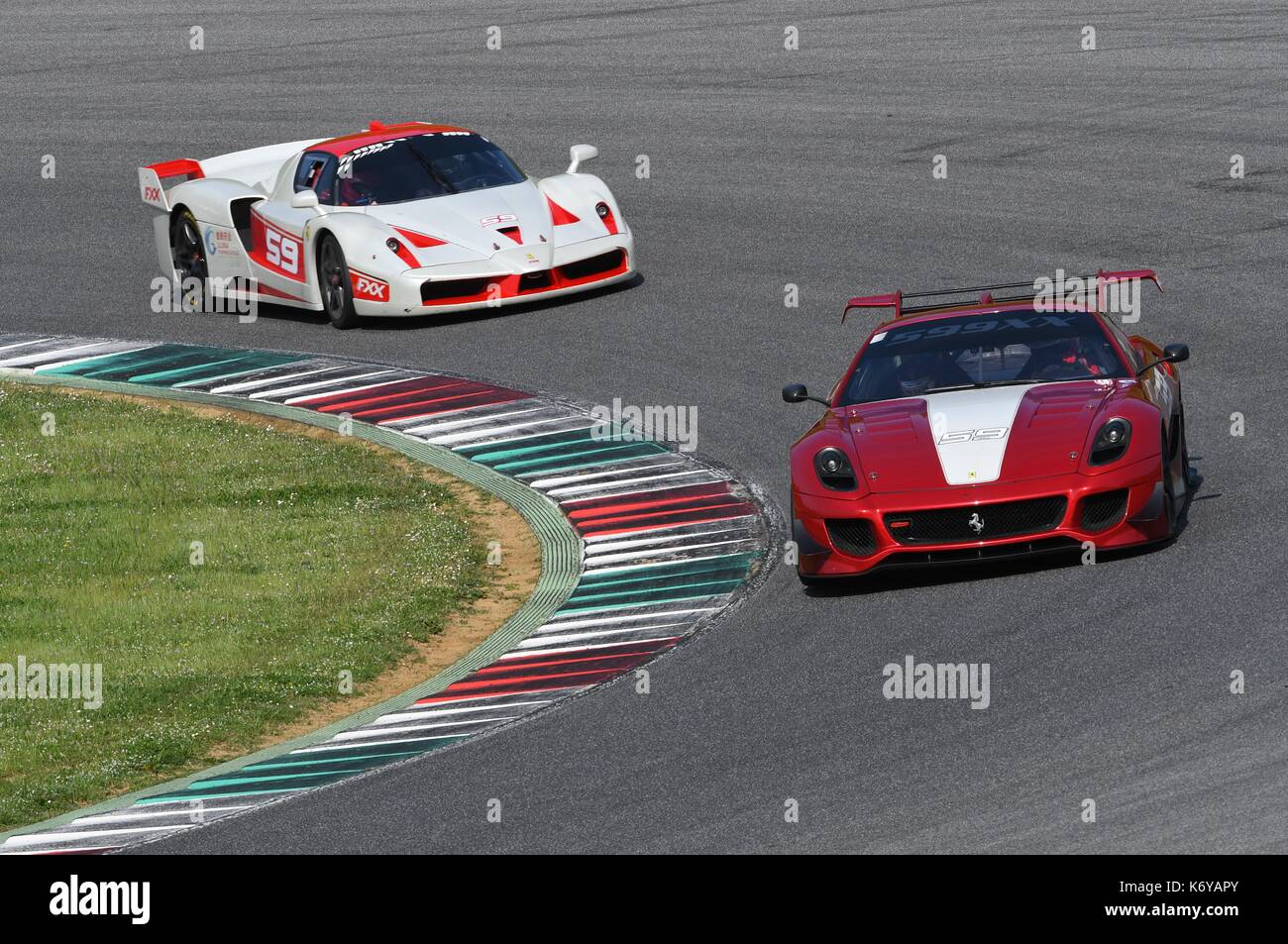 Ferrari 599XX EVO während XX Programme der Ferrari Racing Days in Mugello in Italien Stockfoto