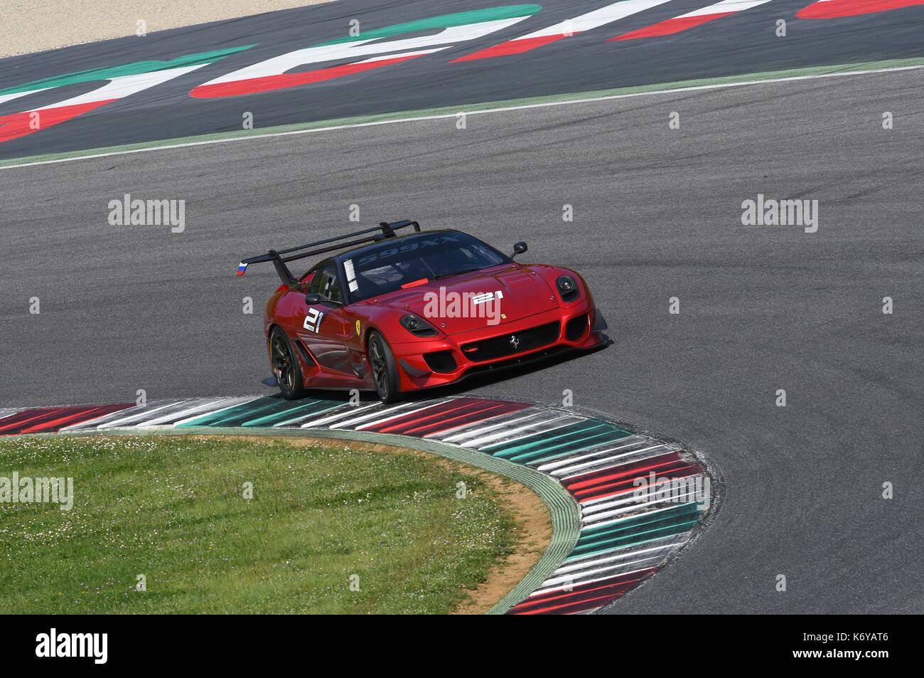 Ferrari 599XX EVO während XX Programme der Ferrari Racing Days in Mugello in Italien Stockfoto