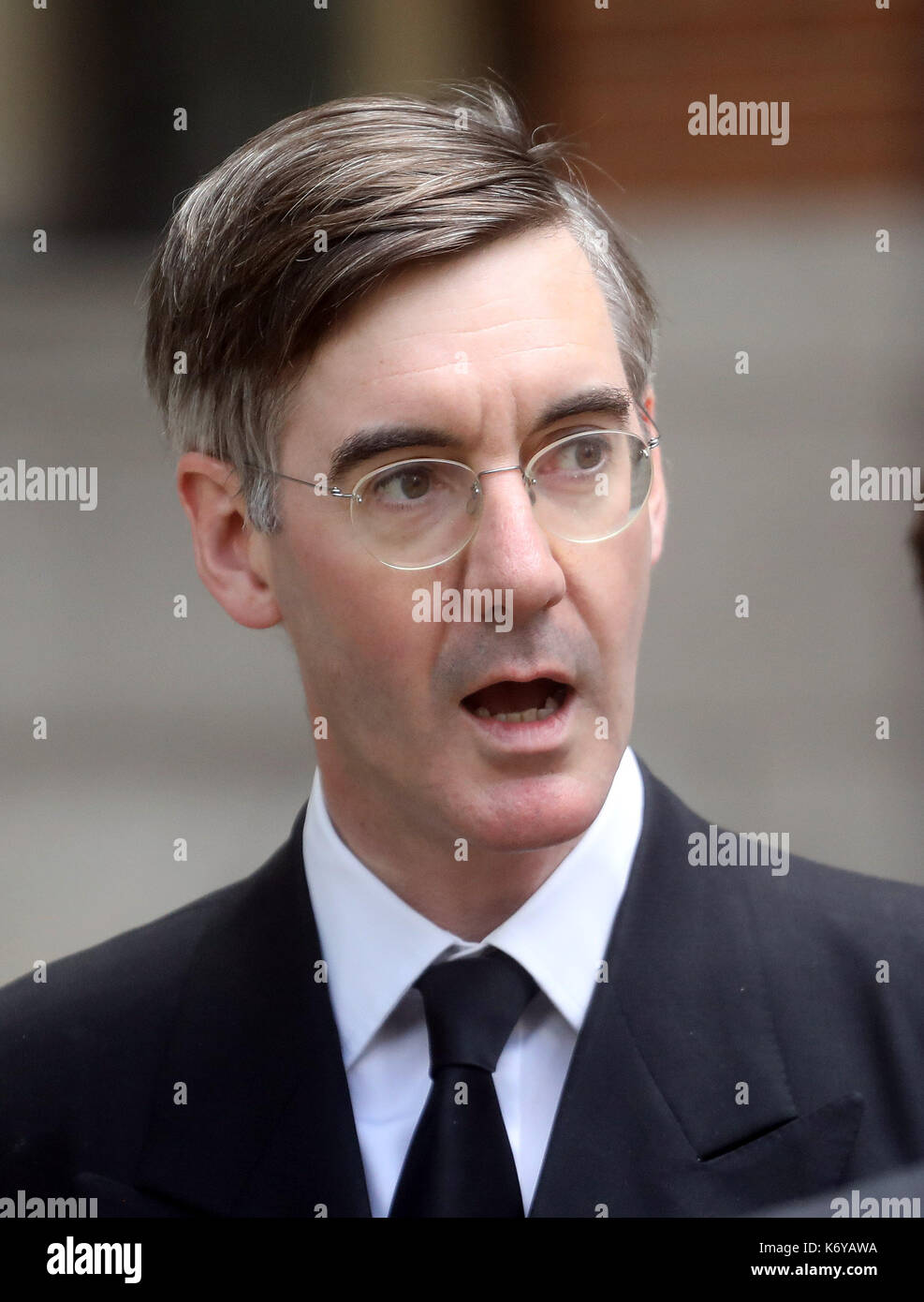 Jakob rees-mogg an der Beerdigung von Kardinal Stockfoto