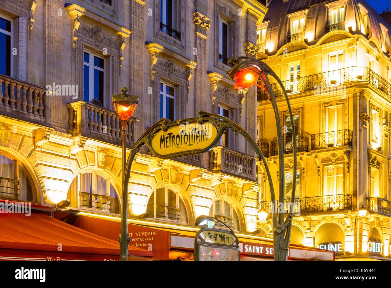 Frankreich, Paris, Quartier Latin, Metrostation Saint Michel Stockfoto