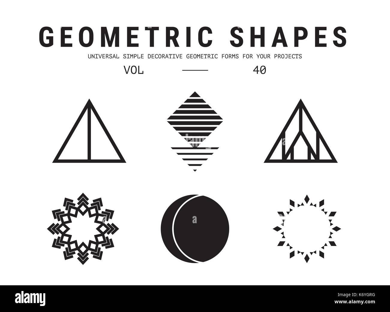 Universal geometrische Formen gesetzt Stock Vektor