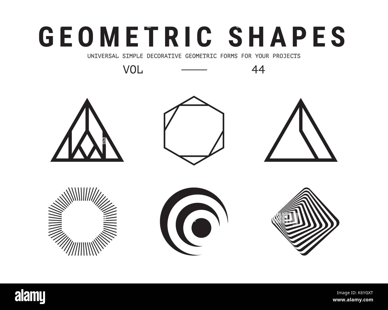 Universal geometrische Formen gesetzt Stock Vektor