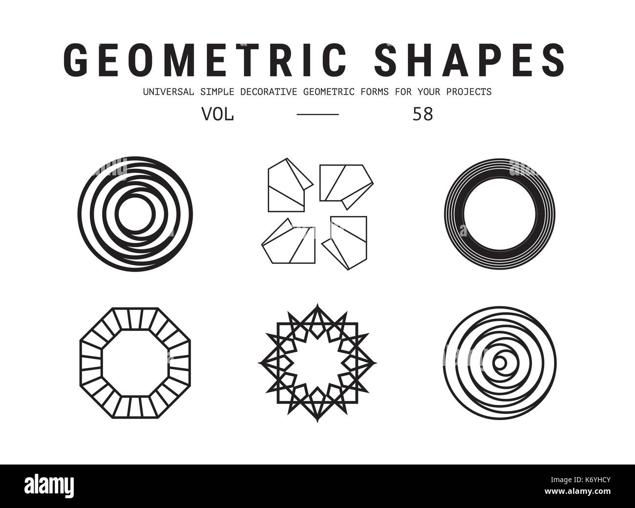 Universal geometrische Formen gesetzt Stock Vektor