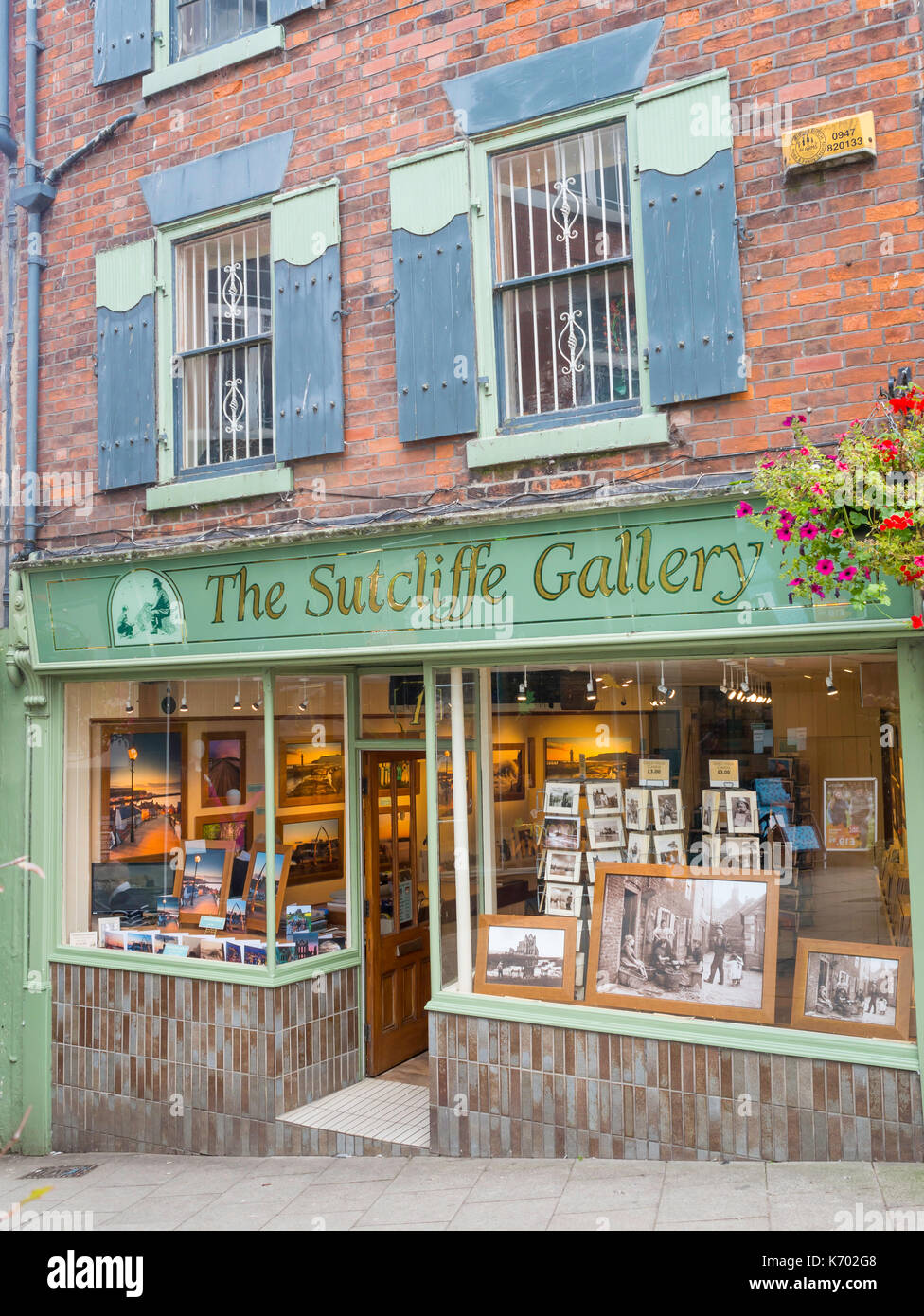 Die sutcliffe Galerie in Flowergate Whitby Verkauf original Fotos der Region, darunter Arbeiten von Frank Wiese Sutcliffe Stockfoto