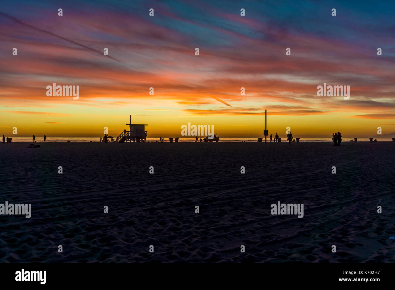 Venice Beach Sonnenuntergang Stockfoto