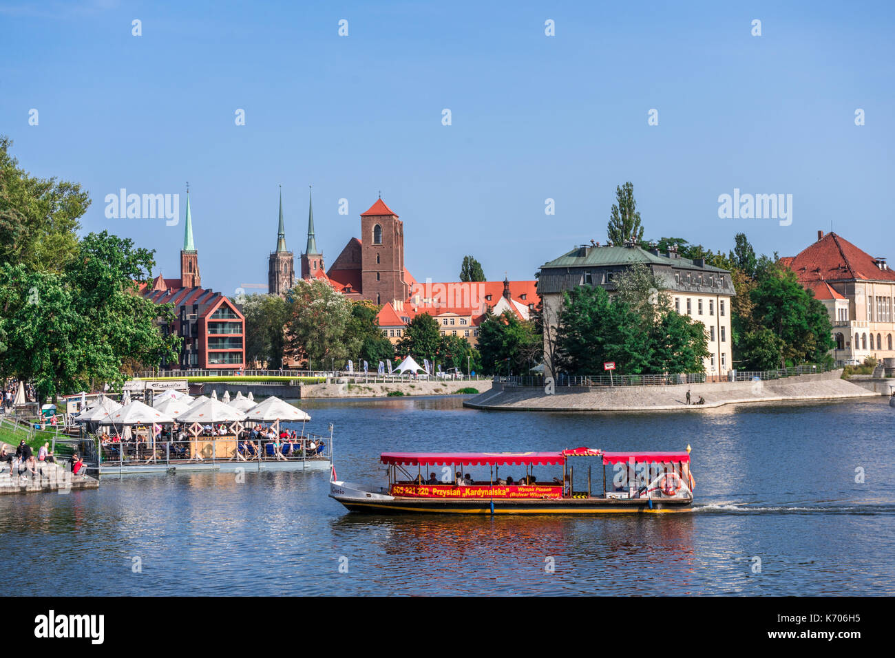 Slodowa Insel in der Oder im Jahr 2017, Wroclaw, Polen Stockfoto