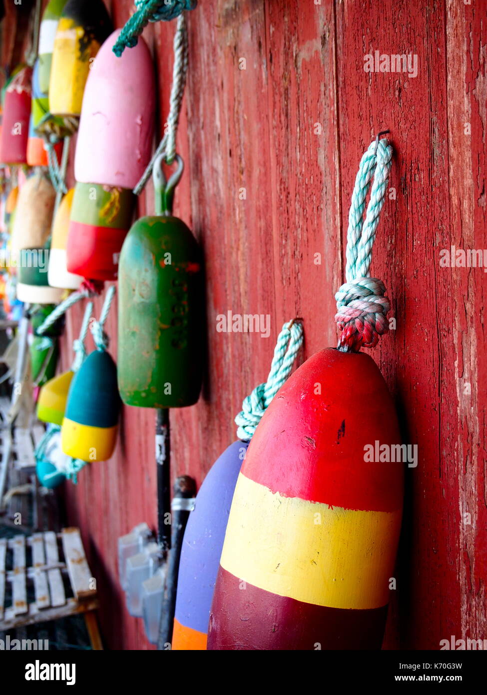 Bunte Bojen Stockfoto