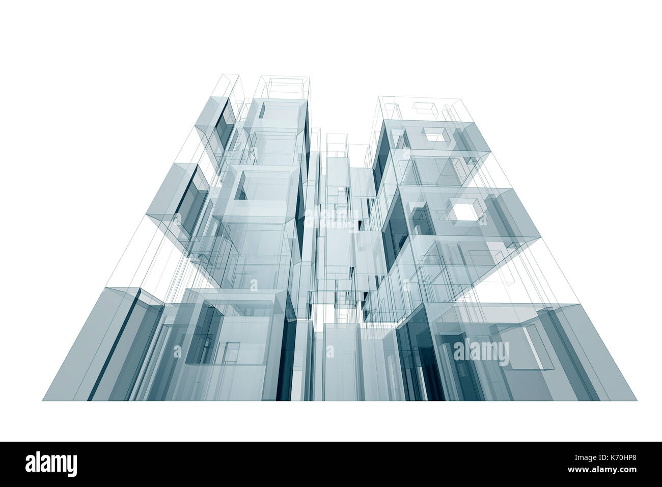 Bau Haus 3D-Rendering Stockfoto