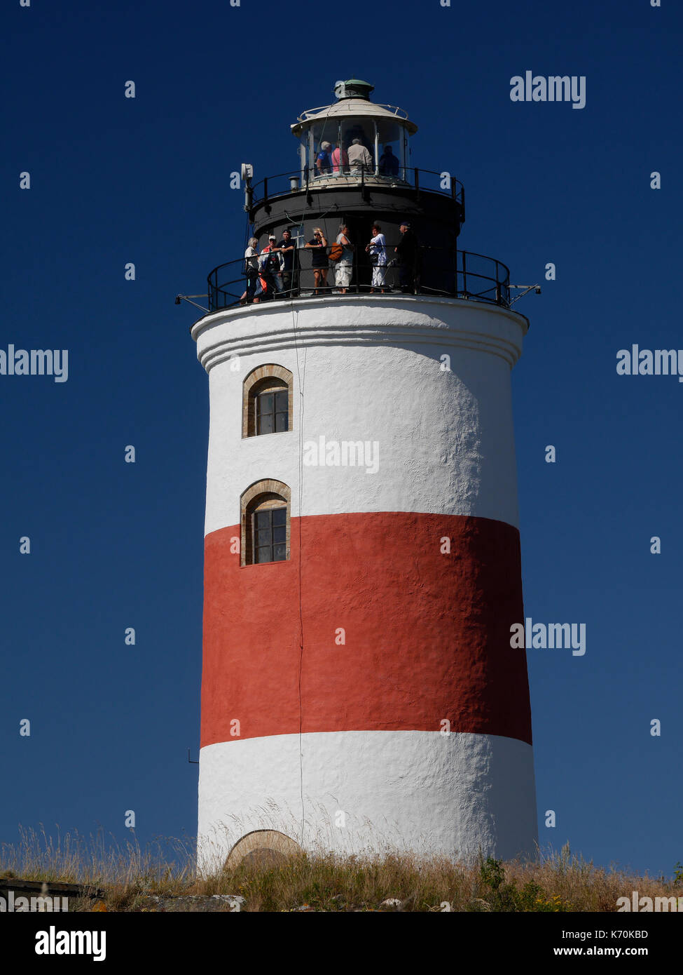 Leuchtturm von Söderarm, außerhalb von Räfsnäs, Gräddö, Rådmansö im Schärengarten von Roslagen, Stockholm, Schweden. Stockfoto