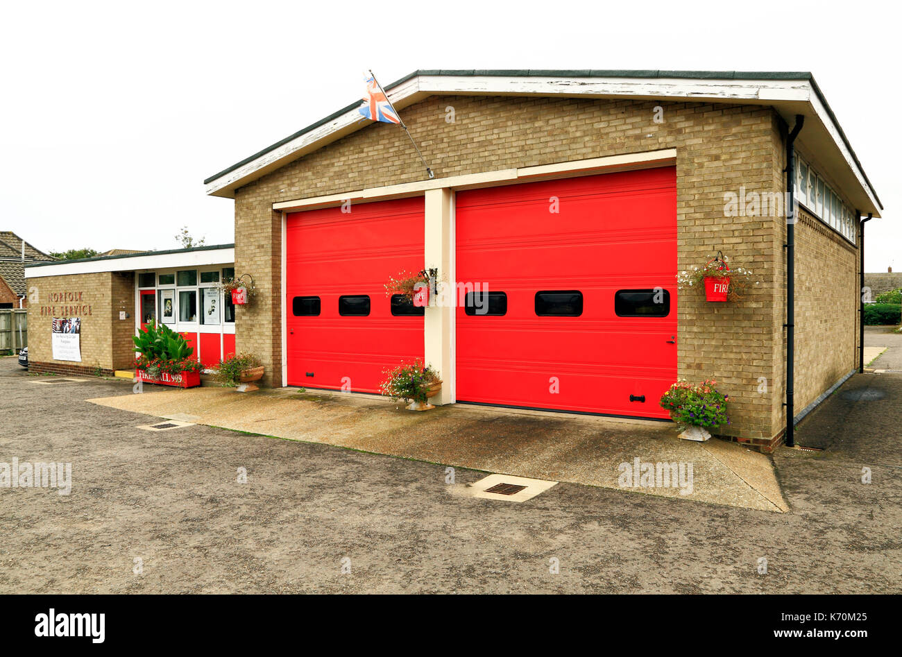 Norfolk Feuerwehr, Hunstanton Feuerwehr, Station, England, Großbritannien Stockfoto