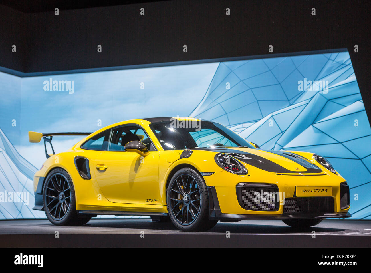 Frankfurt, Deutschland. September 2017. Internationale Automobil-Ausstellung 2017, Pressetag: Porsche 911 GT 2 RS. Quelle: Christian Lademann Stockfoto