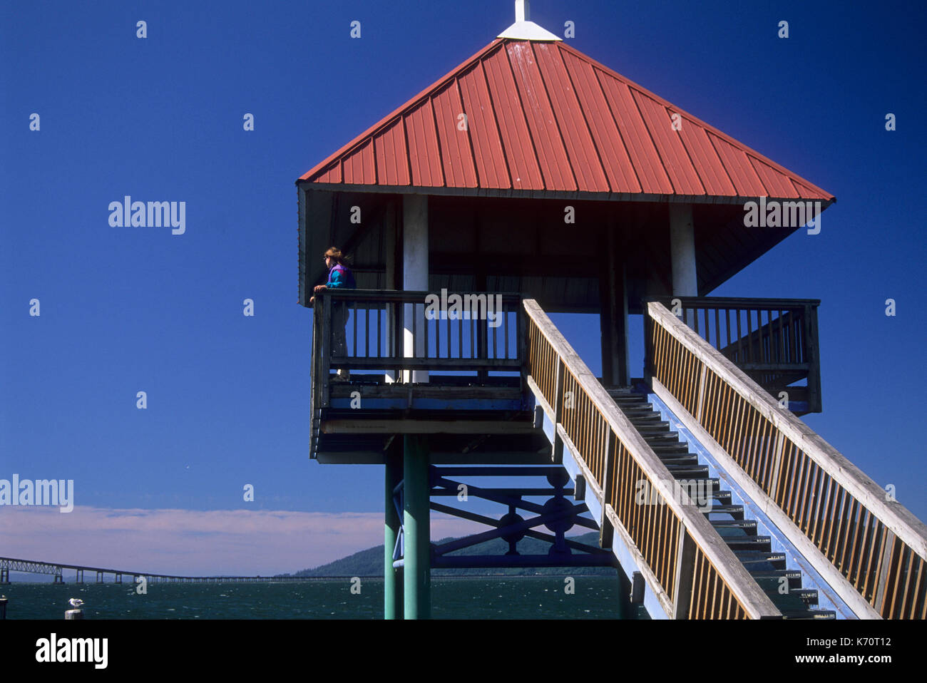 6. Straße Aussichtsplattform, Astoria, Oregon Stockfoto