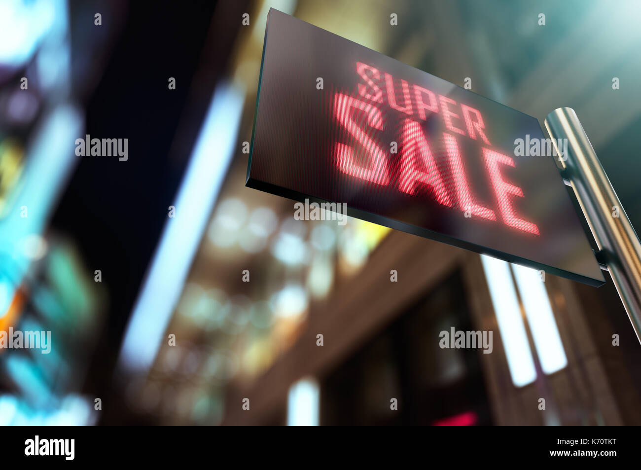 LED-Anzeige - Einkaufszentrum Super Sale signage Stockfoto