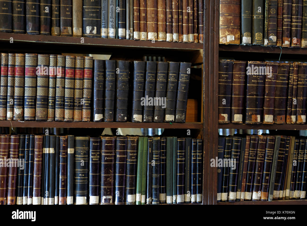 St. Petersburg, Russland - 16. September 2015: die alten Bücher der Sammlung der wissenschaftlichen Bibliothek der Staatlichen Universität St. Petersburg. Die Bibliothek gestartet Stockfoto
