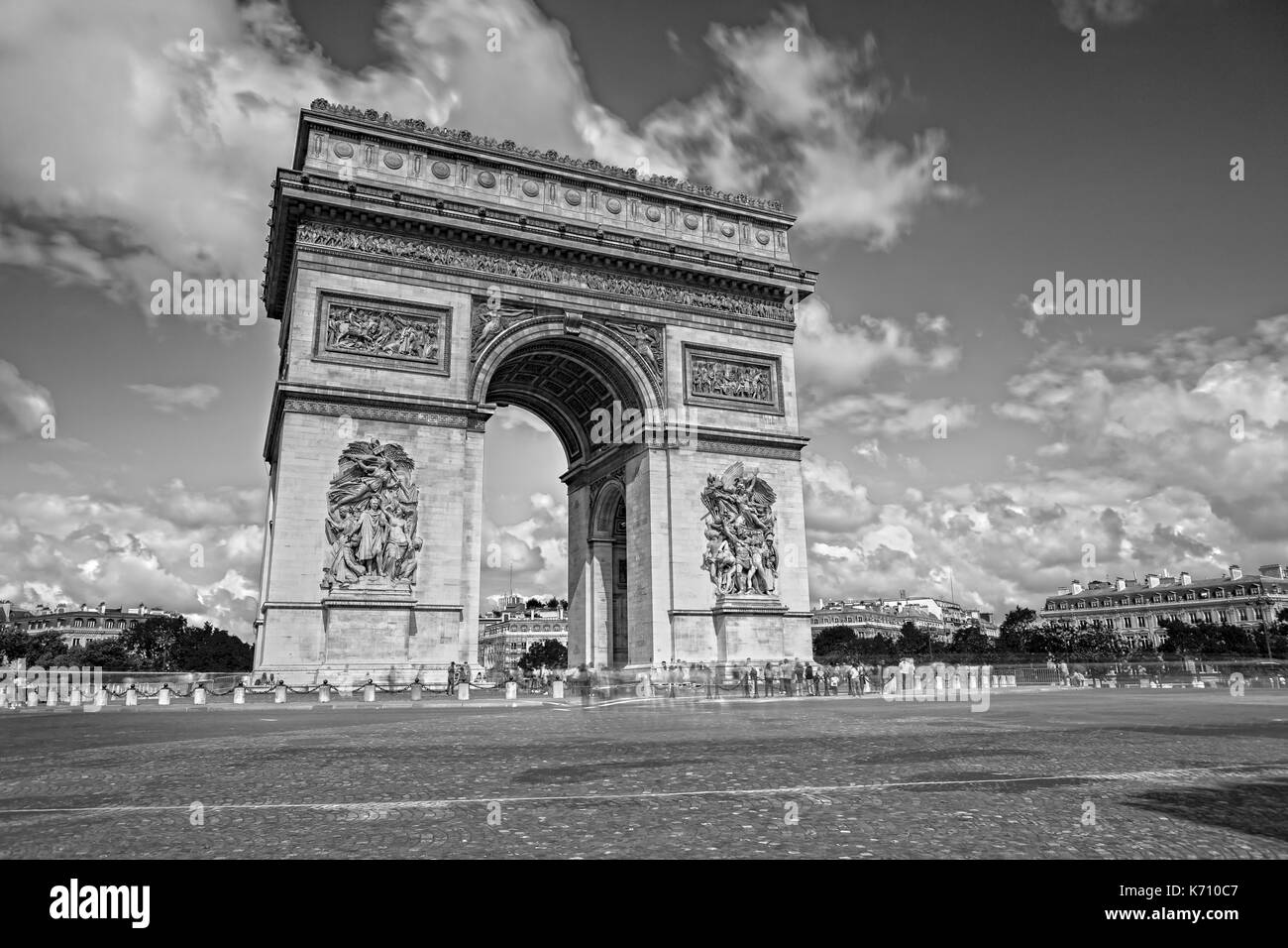 Triumphbogen auf den Champs Elysees Stockfoto