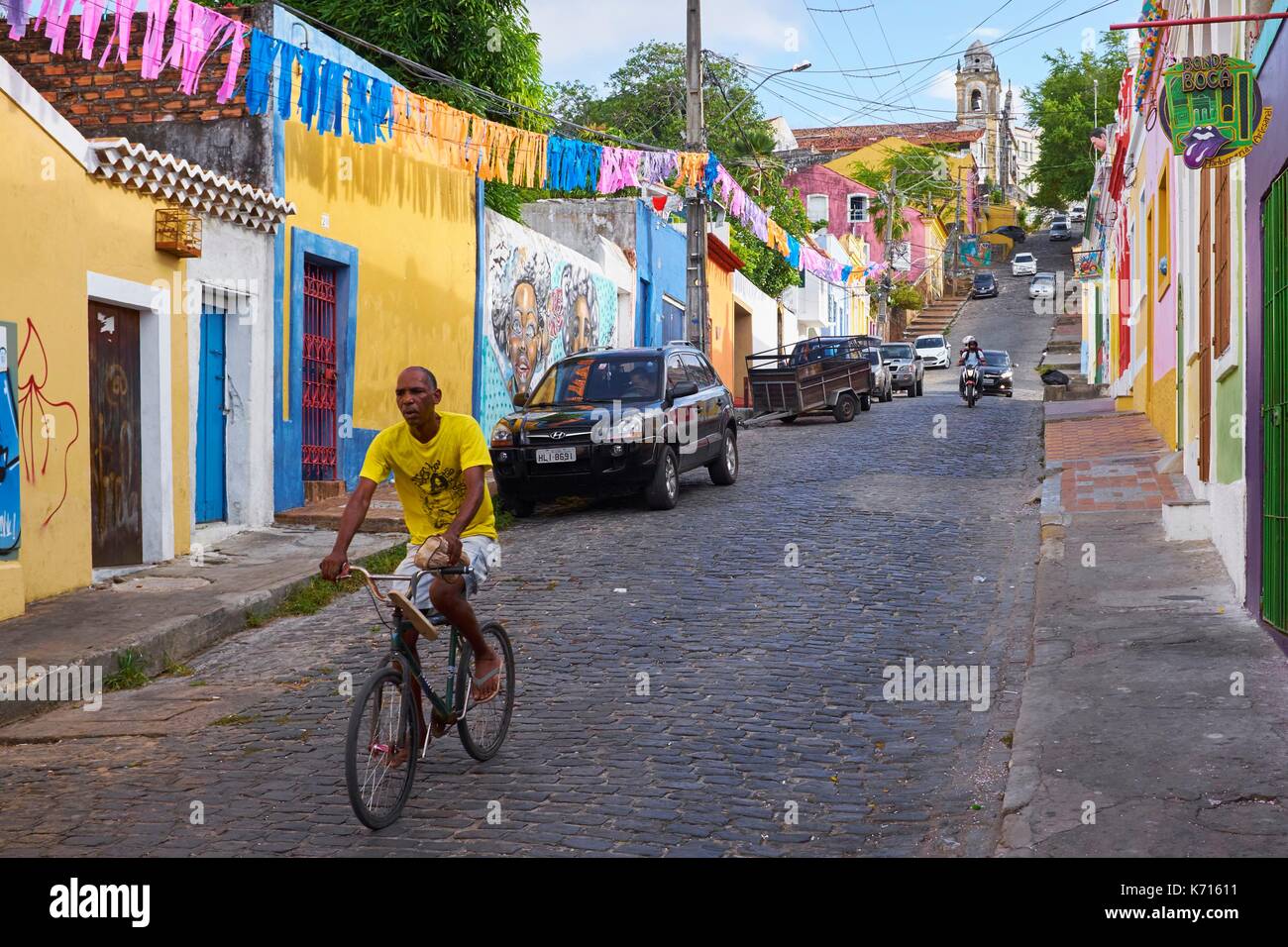 Brasilien, Pernambuco, Olinda, historischen Zentrum Welterbe der Menschheit von der UNESCO, Straße zur Plaza da Se Stockfoto