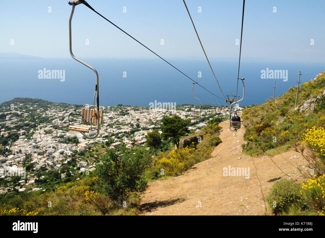 Sessellift, Monte Solaro, Insel Capri, Amalfi, Kampanien, Italien, Europa Stockfoto