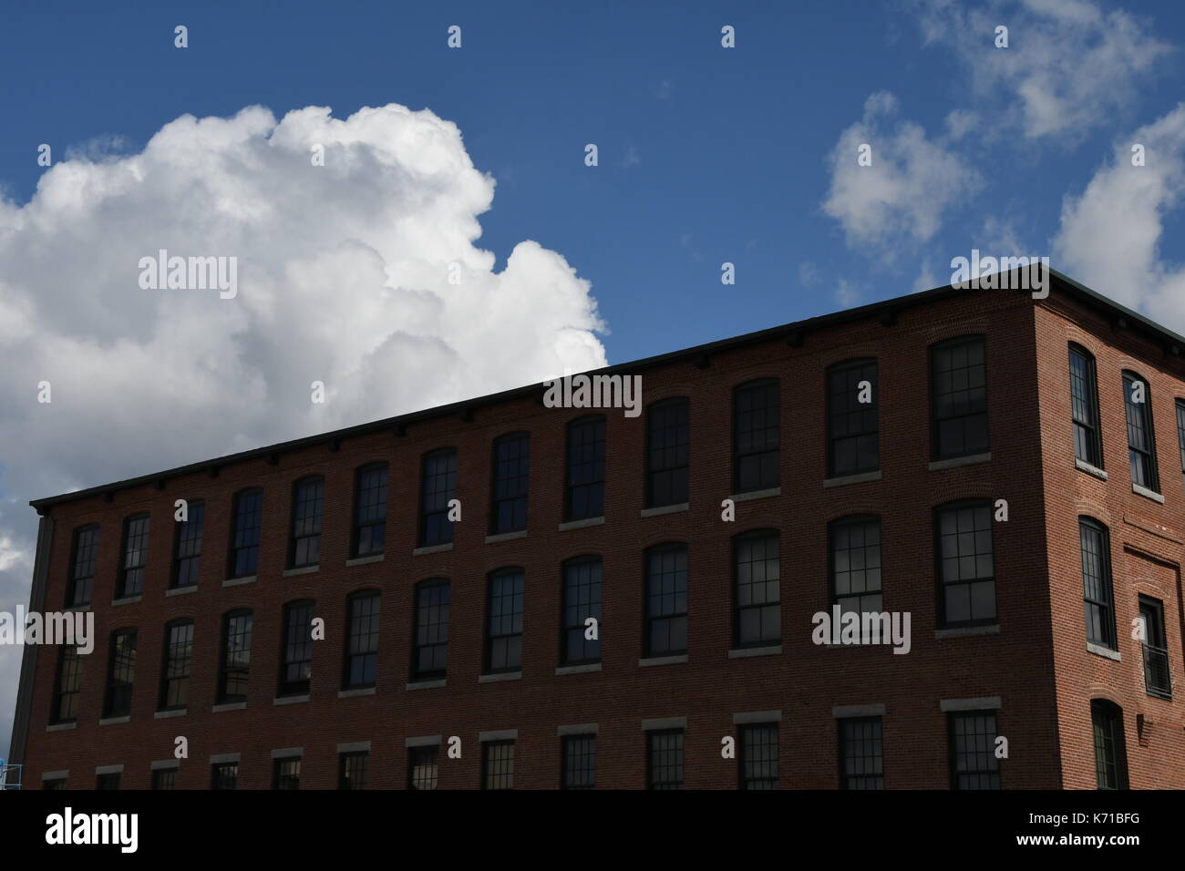 Mühlengebäude in Lowell, Massachusetts Stockfoto