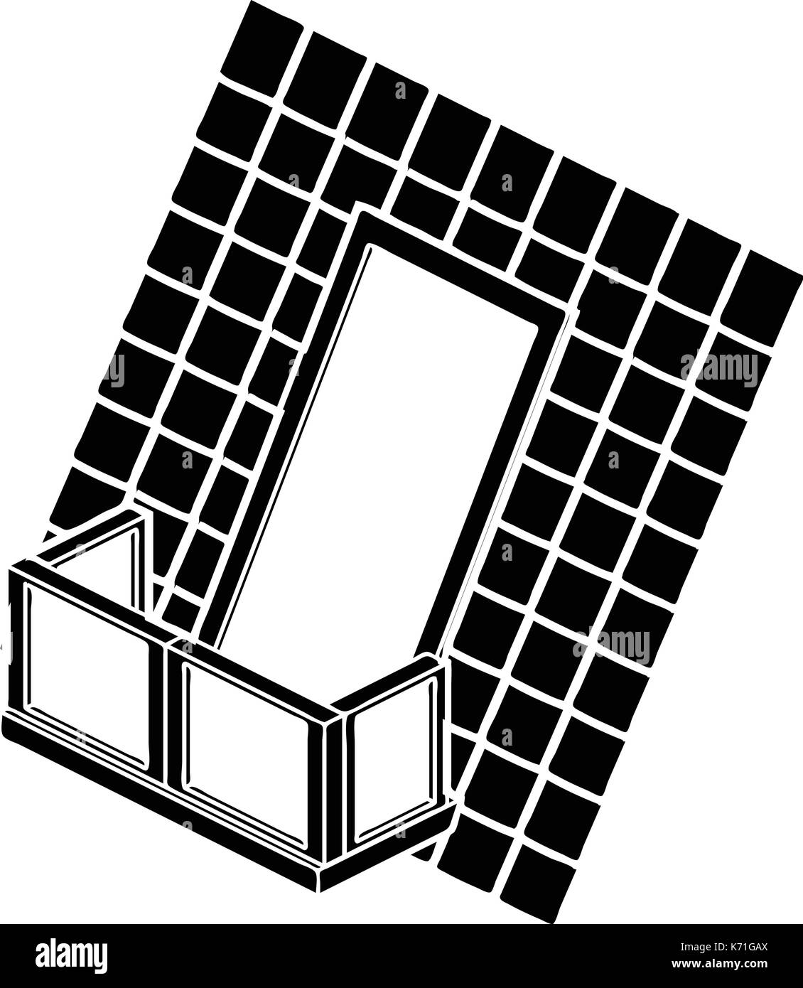 Balkon unter dem Dach, Symbol, einfachen Stil Stock Vektor