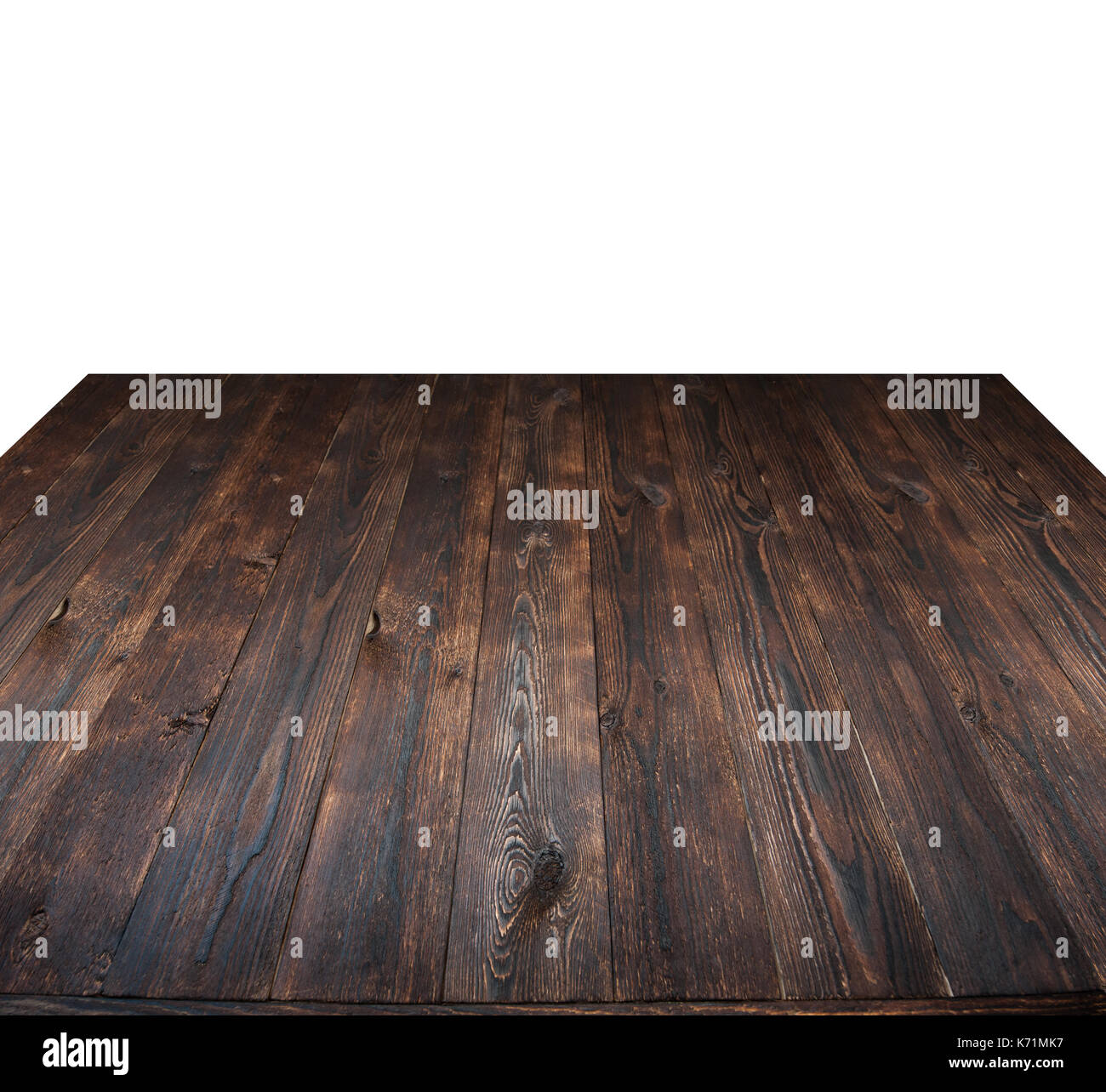 Braun Holz- Textur auf einem weißen Hintergrund und Platz für Text Stockfoto