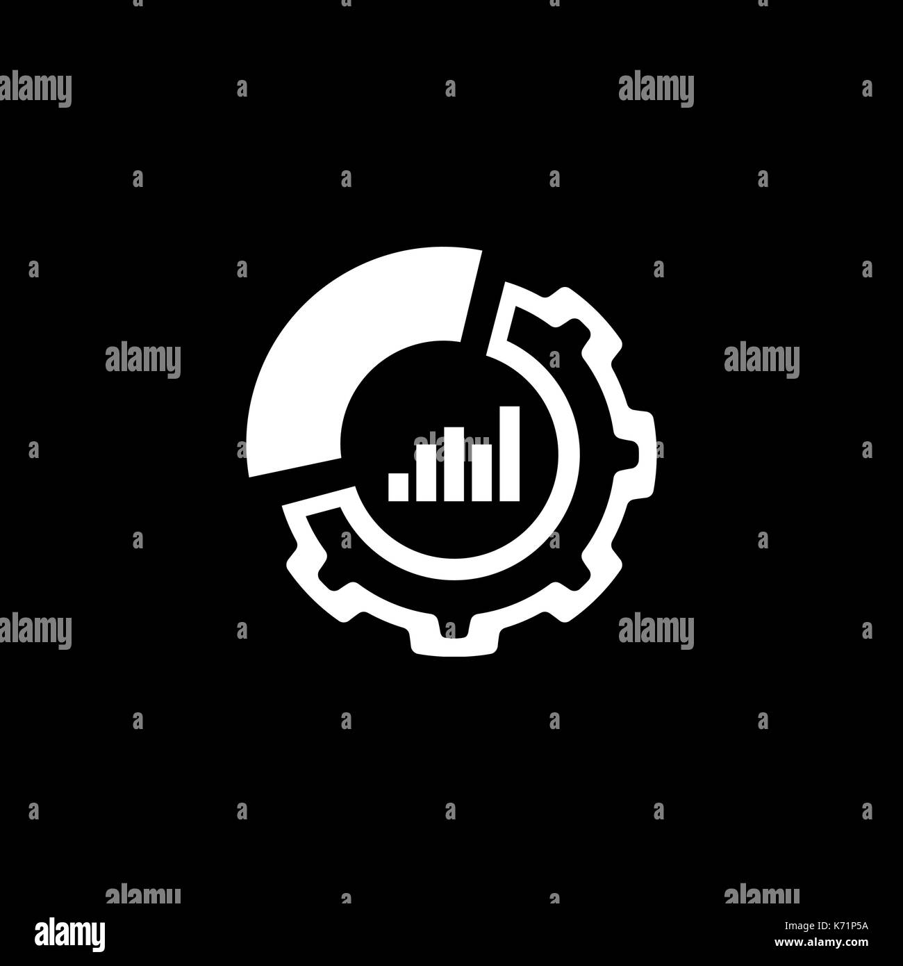 Richten Sie Analytics-Symbol. Flaches Design. Stock Vektor