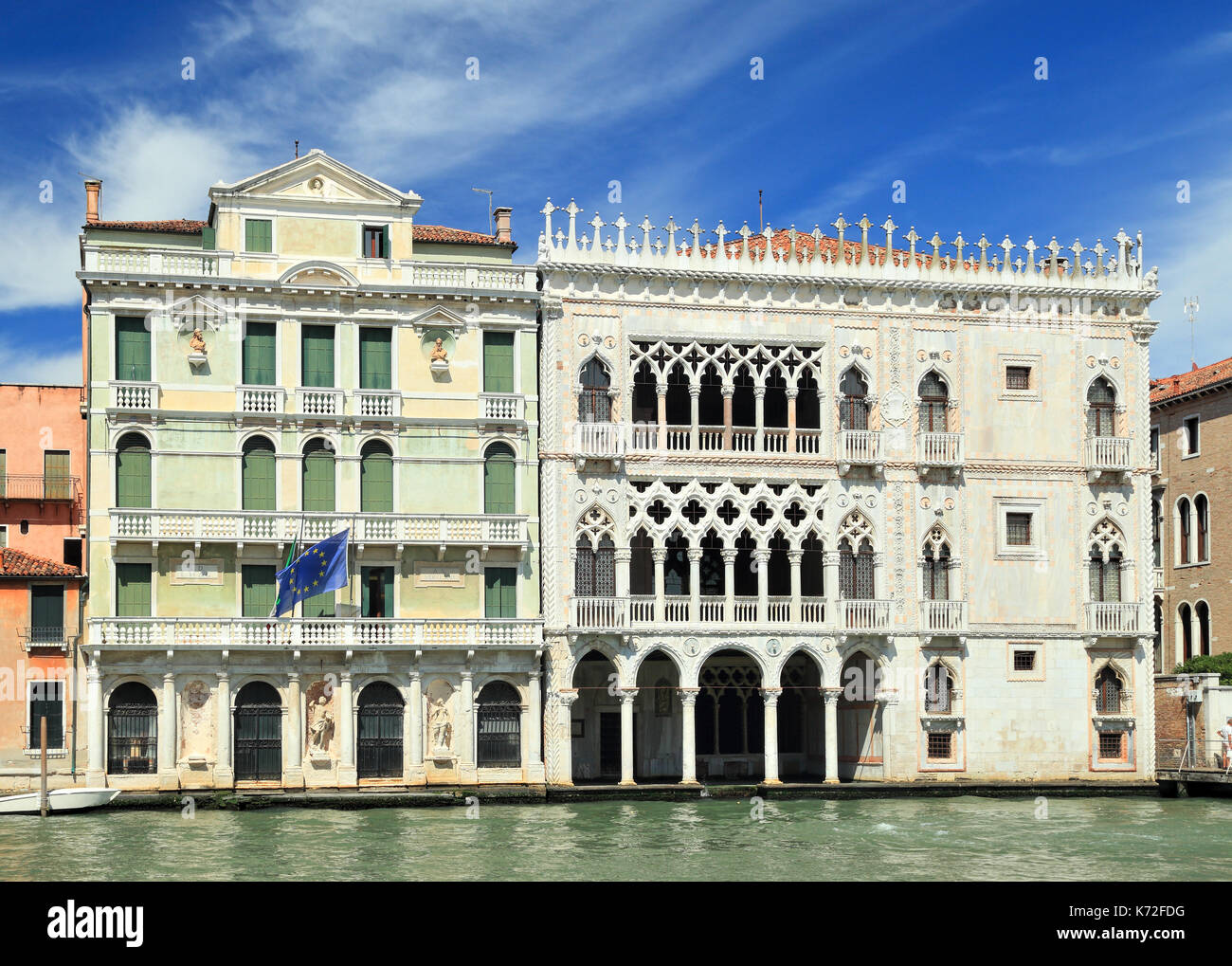 Palazzo Miani Coletti Giusti und Palazzo Ca' d'Oro, Canale Grande, Venedig Stockfoto