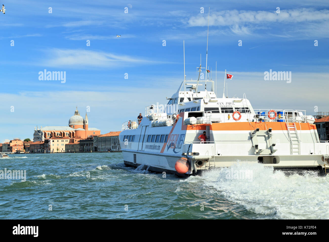 SAN PAWL, Venezia Lines, high speed Hovercraft Luftkissen Schiff, IMO 8815932 Stockfoto
