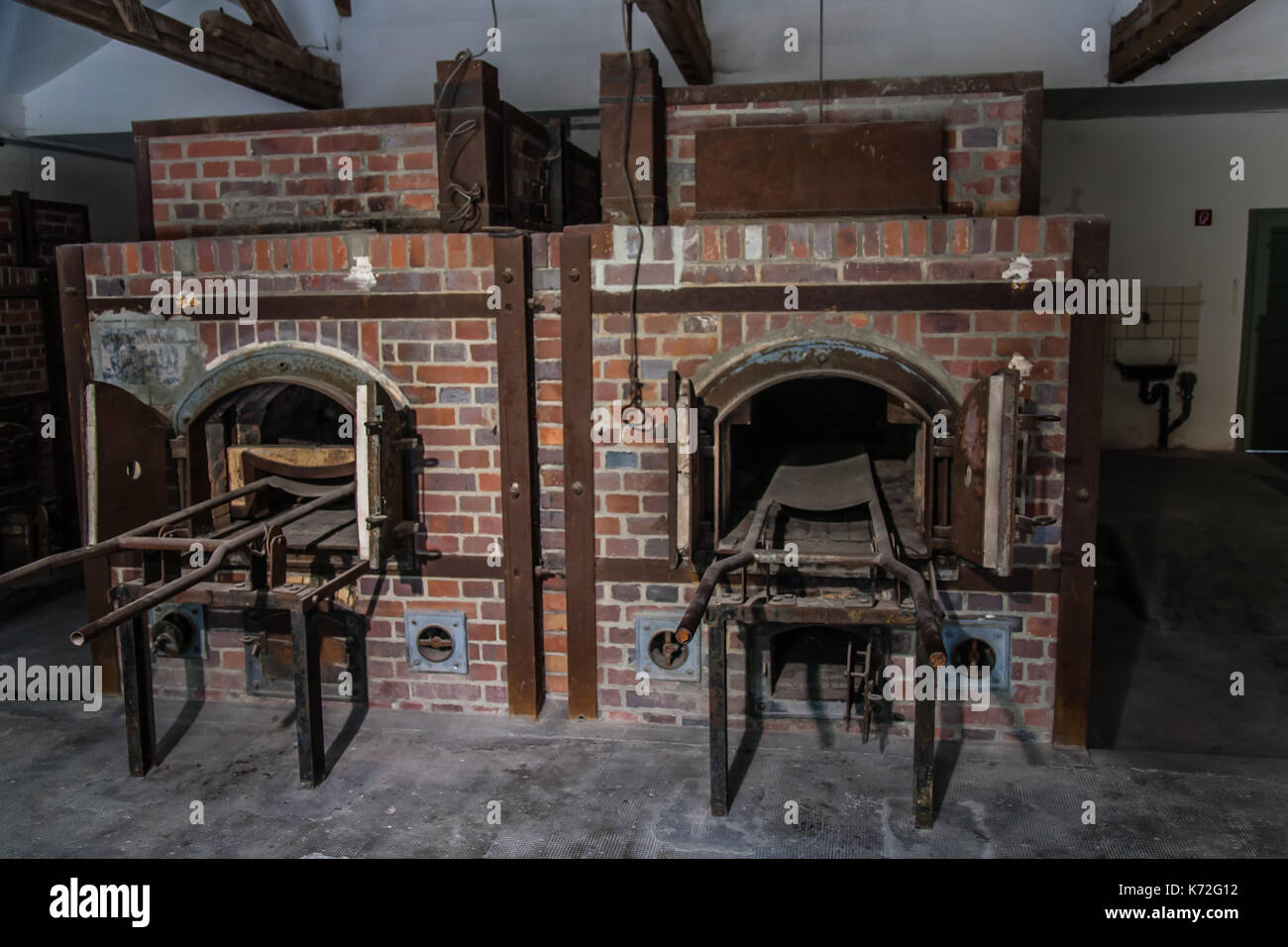 Das Krematorium des KZ Dachau Stockfoto