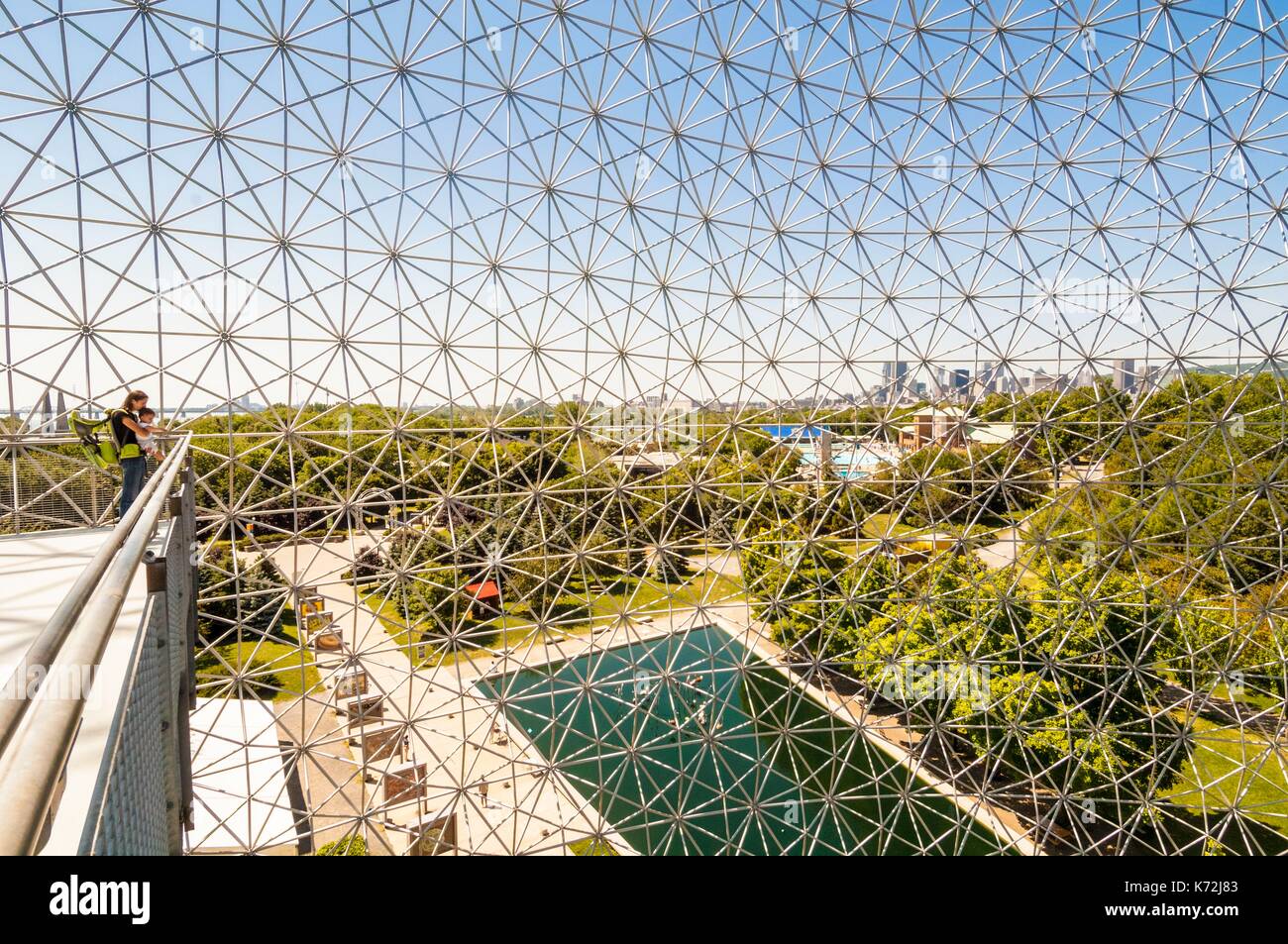 Kanada, Quebec, Montreal, Montreal Biosphäre, im Parc Jean-Drapeau, ist ein Umwelt Museum auf ële Sainte-HŽlne in der ehemaligen Vereinigten Staaten paillon der Expo 67 entfernt, hier Blick in das Innere der Struktur Stockfoto