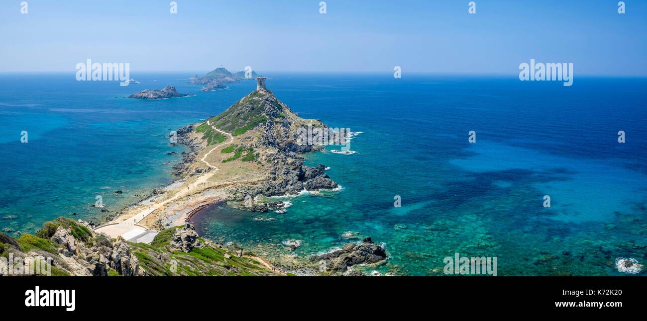 Frankreich, Corse-du Sud (2A), Golf von Ajaccio, Parata Pointe und Sanguinaires Inseln Stockfoto