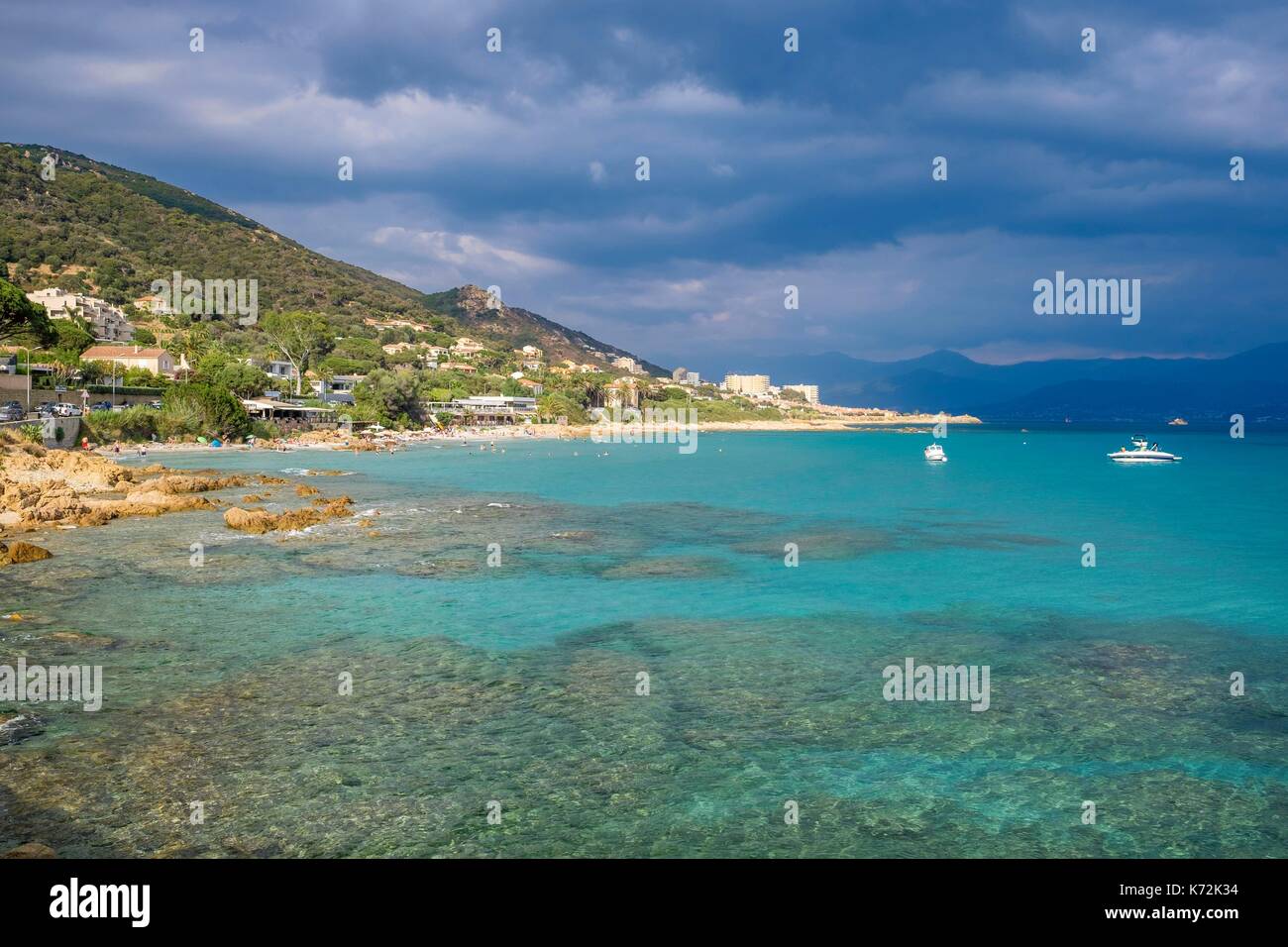 Frankreich, Corse-du Sud (2A), Golf von Ajaccio, Barbicaja Strand Stockfoto