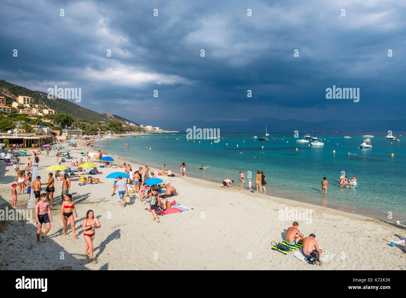 Frankreich, Corse-du Sud (2A), Golf von Ajaccio, Marinella Strand Stockfoto