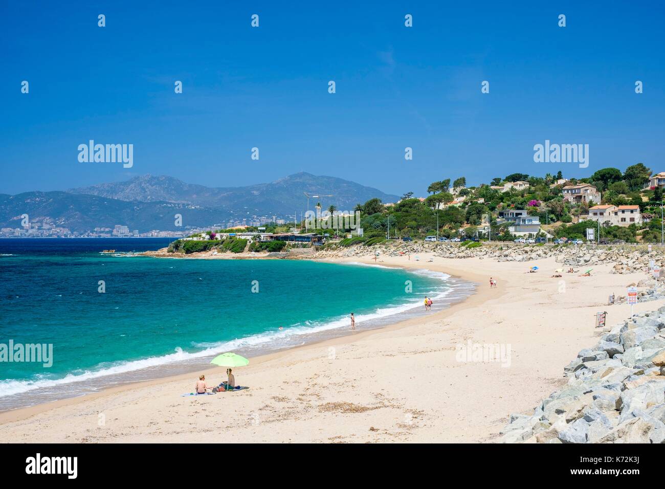 Frankreich, Corse-du Sud (2A), Golf von Ajaccio, Strand von Agosta Stockfoto