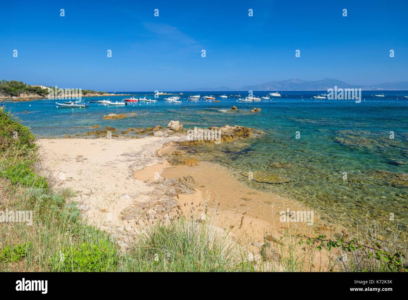 Frankreich, Corse-du Sud (2A), Golf von Ajaccio, Portigliolo Strand Stockfoto