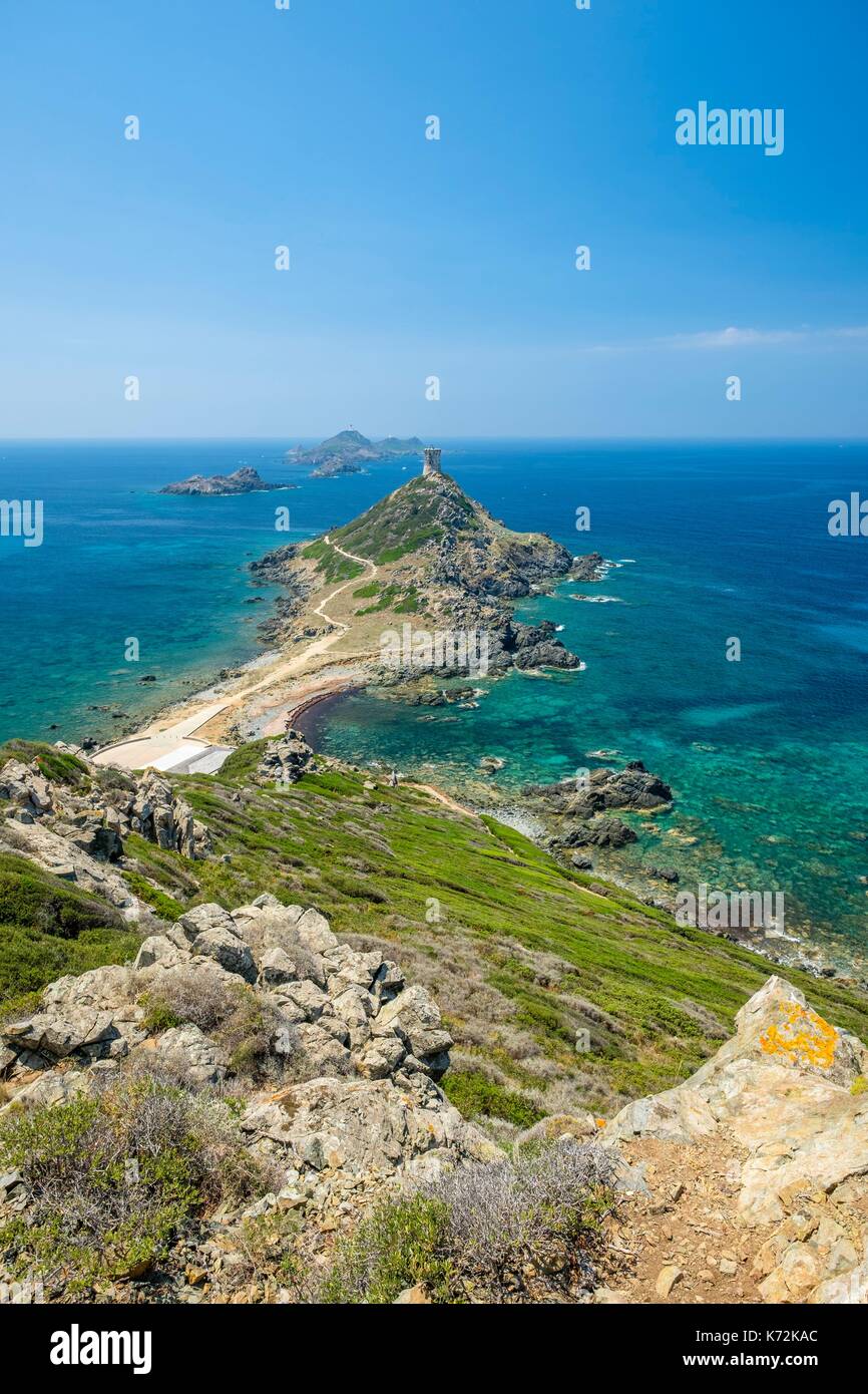 Frankreich, Corse-du Sud (2A), Golf von Ajaccio, Parata Pointe und Sanguinaires Inseln Stockfoto