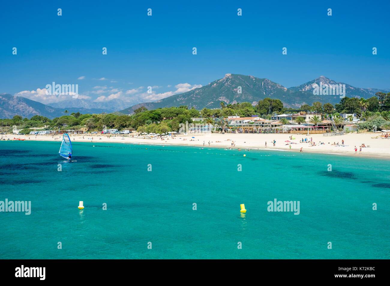Frankreich, Corse-du Sud (2A), Taravo region, Porticcio Strand im Golf von Ajaccio Stockfoto