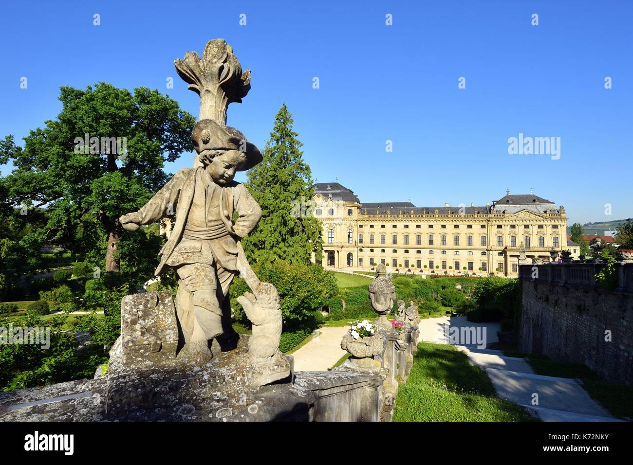 Deutschland, Bayern, Oberfranken Region, Würzburg, WŸrzburg Residence des achtzehnten Jahrhunderts (Residenz), Barock, als Weltkulturerbe von der UNESCO, Hofgarten (Court Garden) Stockfoto