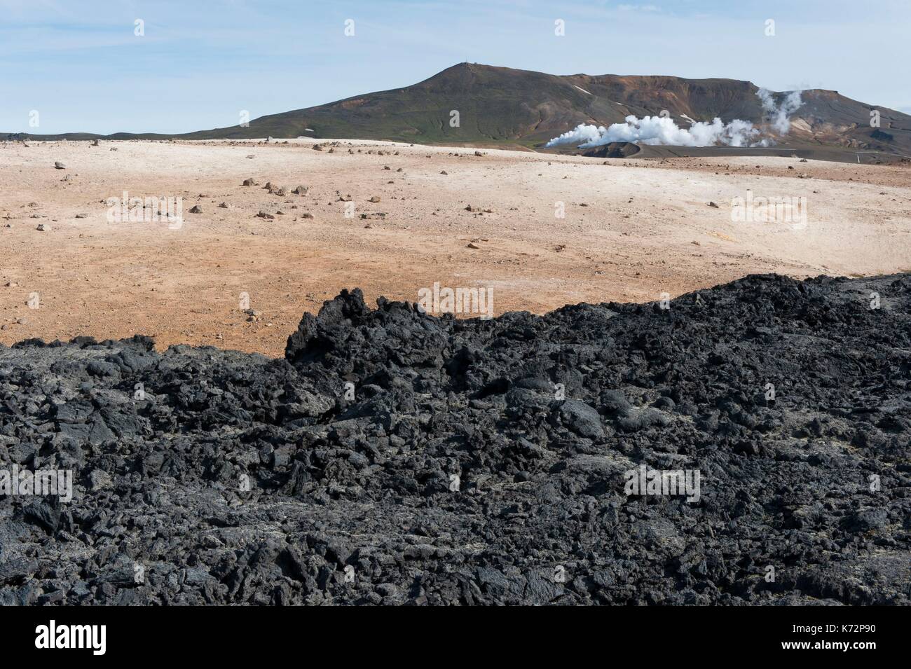 Island, North East Island, Krafla Vulkan Lava Felder Stockfoto